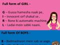 Full Form Of Girl And Boy