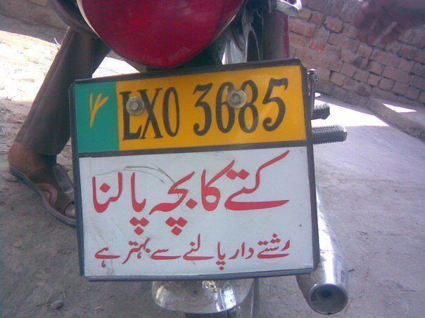 Funny Picture Bike Number Plate Pak101 Com