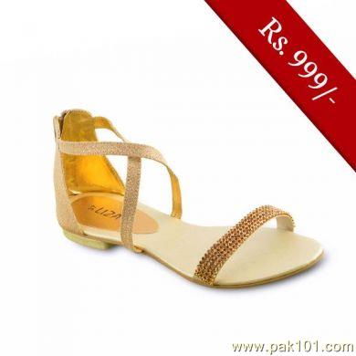 Servis Women Sandals and Slippers Footwear Collection Pakistan- Model LZ-LX-0236 (GOLD)