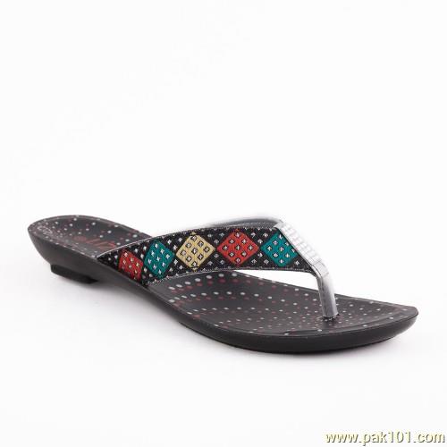 Servis Women Slippers Footwear Collection Pakistan Item No:  LZ-CE-0021-BLK/MTL