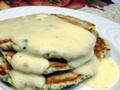 Spinach Cakes With Cheese Sauce