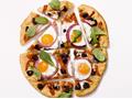 PIZZA WITH EGGS, ROASTED PEPPERS, AND OLIVES