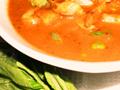 Red hot Thai curry with basil