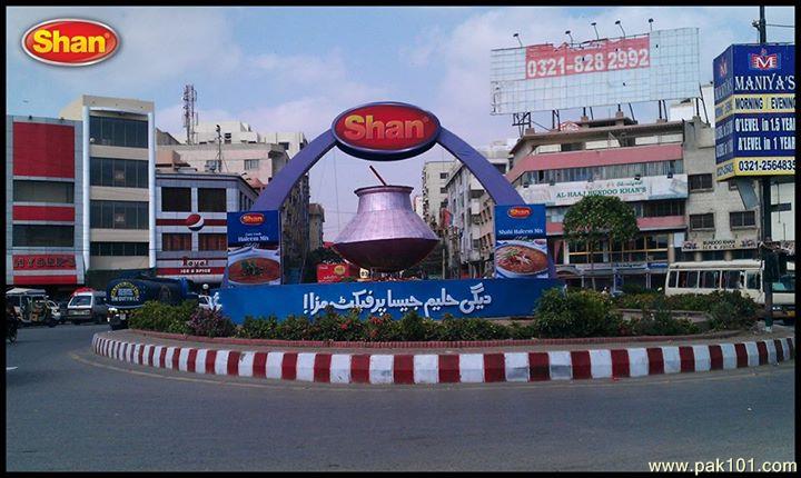 Outdoor Branding SHAN FOOD Products At Sindhi Muslim Roundabout In 