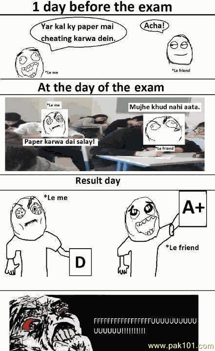 Funny Picture Before and After Exam 