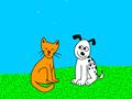 Cartoon Dog and Cat