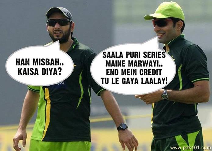 Funny Picture shahid afridi and misbah funny 