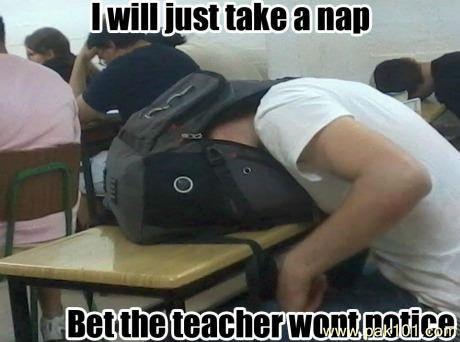 Funny Picture Best Way to Sleep in Class 