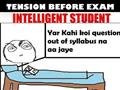 Tension Before Exam Of Intelligent And Normal Student
