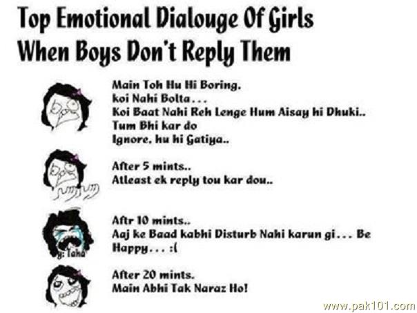 Funny Picture Emotional Dialogue Of Girls 