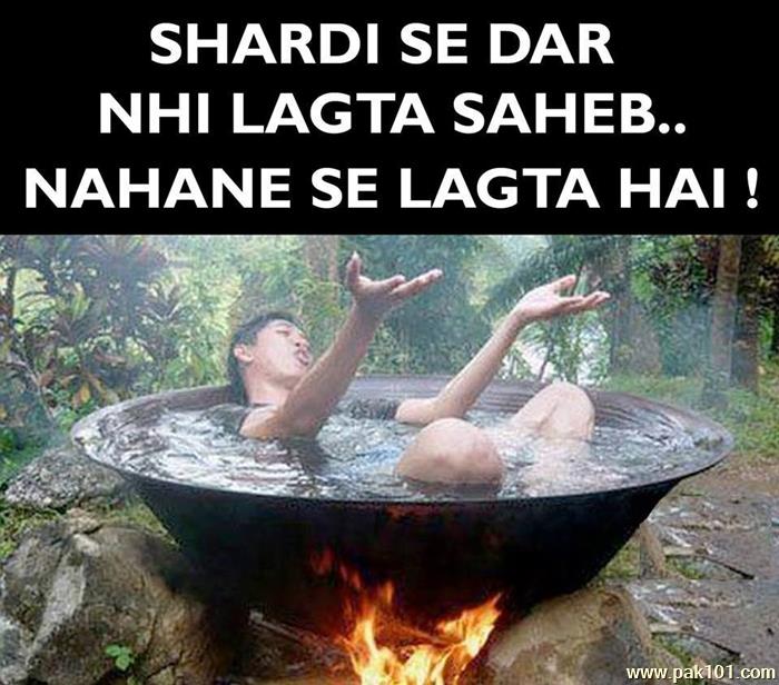 Funny Picture Sardi Se Darr Nahi Lagta 