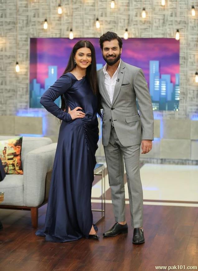 Asad Siddiqui and Zara Noor Abbas on the set of The Aftermoon Show with Yasir