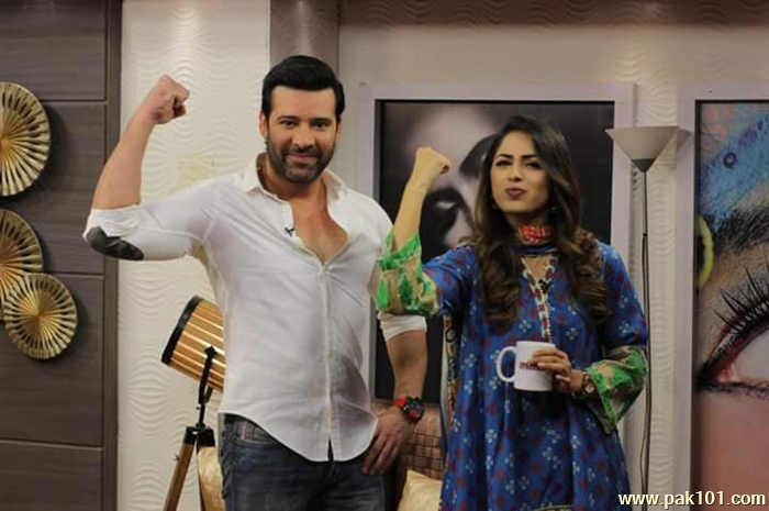 Moammar Rana And Sonya Hussyn Of Azaadi Movie Cast At ARY Zindagi Show