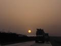 Sun rising at Super Highway M-9 