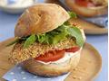 Crisp chicken burgers with lemon mayo