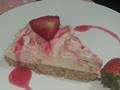 No Bake Cheesecake with Strawberry Swirls
