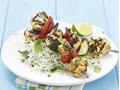 Red curry chicken kebabs