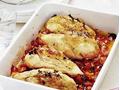 Chicken, goat''s cheese & cherry tomato bake