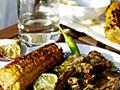 Barbeque Lamb chops in a spicy chutney chilli salt corn