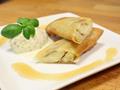 Banana Spring Rolls With Pistachio Basil Ice-cream