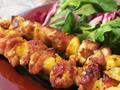 Chicken and pineapple kebabs