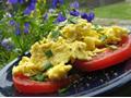 Scrambled Eggs Sliced Tomatoes