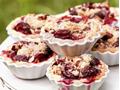 Cherry crumble pies