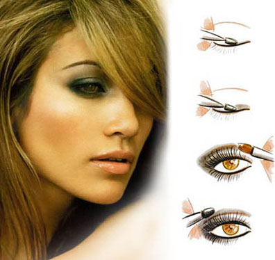 Shimmery golden eye make up for girls